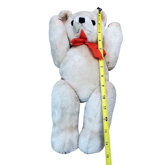 15" Jointed Tan Plush Stuffed Teddy Bear Posable Craft Vintage 1990s Kel-Toy - Picture 4 of 8